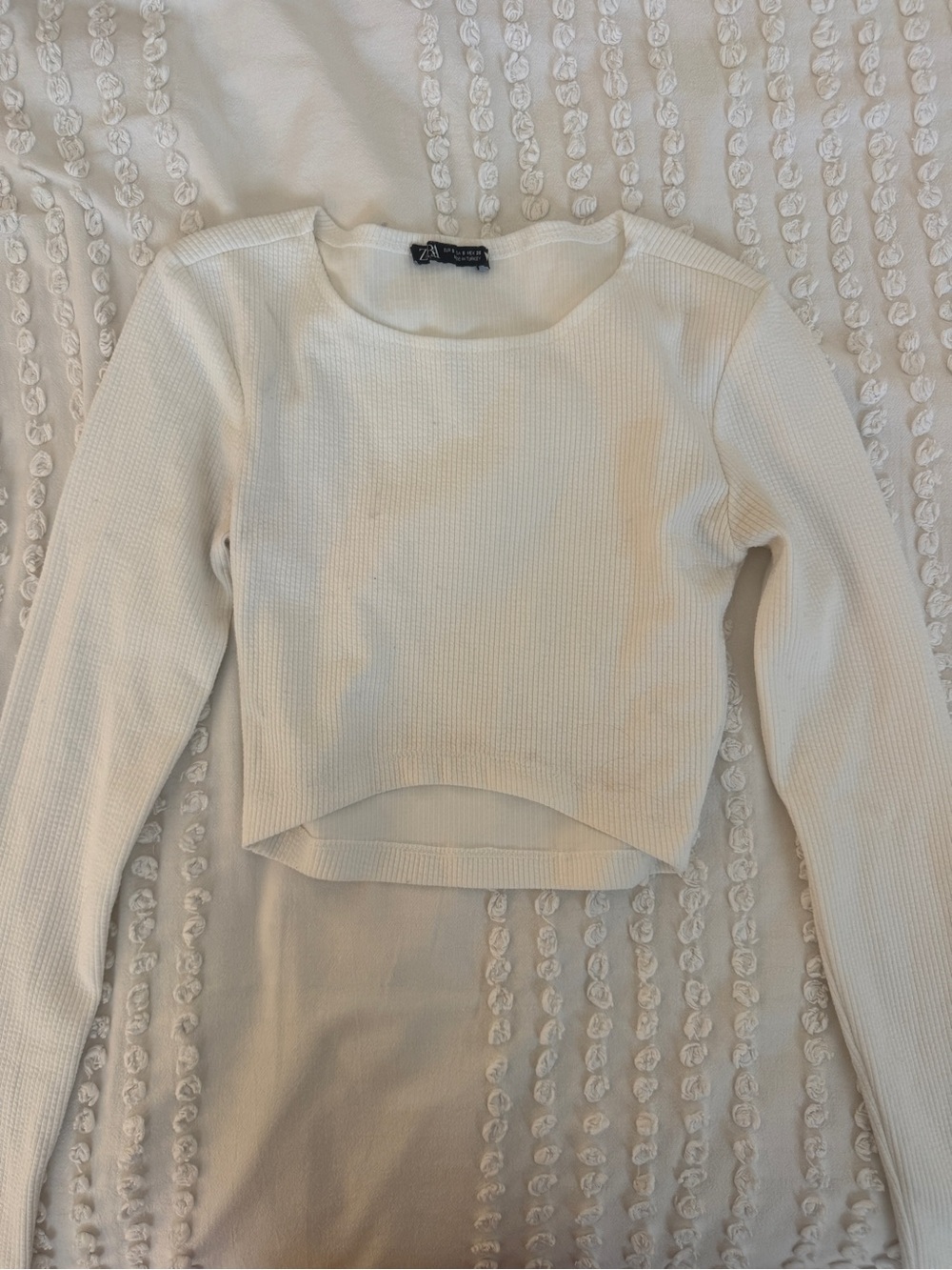 Zara White Long Sleeve Top